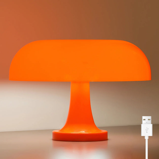 Classic Mushroom Table Lamp Modern Bauhaus Art Table Lamp Bedroom Bedside Lamp Danish Designer Orange Decorative Table Lamp by zapcart