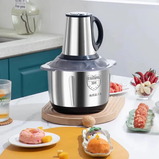 5L stainless steel multifunctional crusher, used for crushing and cutting - very suitable for crushing vegetables. by zapcart