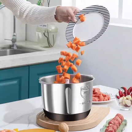 5L stainless steel multifunctional crusher, used for crushing and cutting - very suitable for crushing vegetables. by zapcart