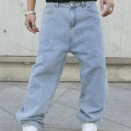 CN Guangdong Men Baggy Jeans Oversize Wide Leg Denim by zapcart