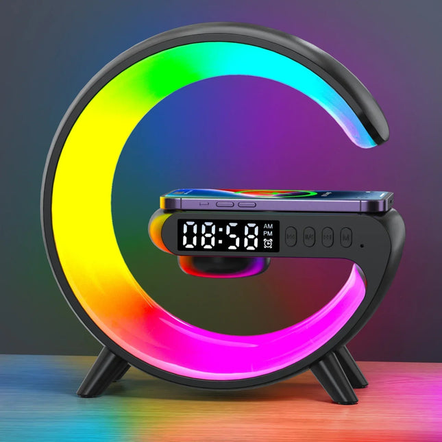 VIKEFON Wireless Charger Stand With RGB Clock For Phones by zapcart