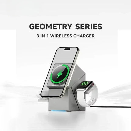 PeGXQ 3 In 1 Wireless Charger Auto Rotating Cube Dock Apple by zapcart