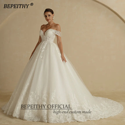 BEPEITHY Ivory Dazzling Sleeveless Bride Wedding Dress by zapcart