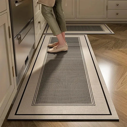Pvc Kitchen Carpet Non-slip Oil-proof Rug Waterproof Leather Floor Mat Modern Long Strip Carpets Alfombra De Cocina 주방 미끄럼 방지 카펫 by zapcart