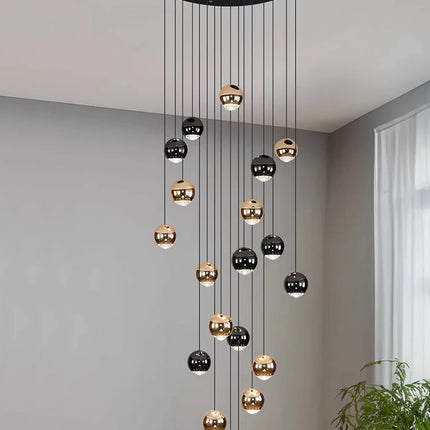 Campeggi Nordic Circular Chandelier Dimmable Gold Black Loft