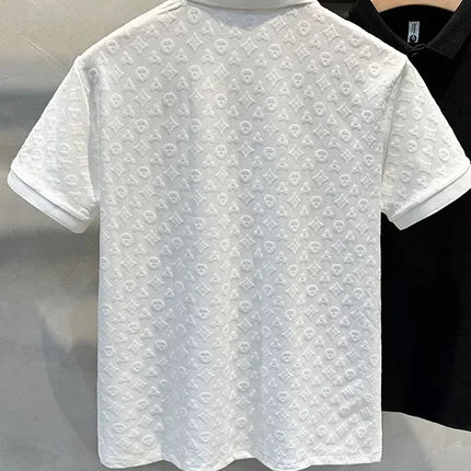 Breathable Ice Silk Mens Polo Shirt Hollow Short Sleeve CN by zapcart