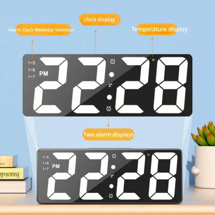 Zapcart Alarm Clock For Home With Mirror LED Display Snooze
