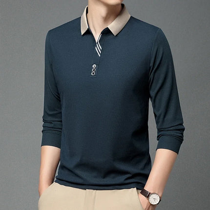 Mens Polo Shirt Breathable Polyester Business Casual Top by zapcart