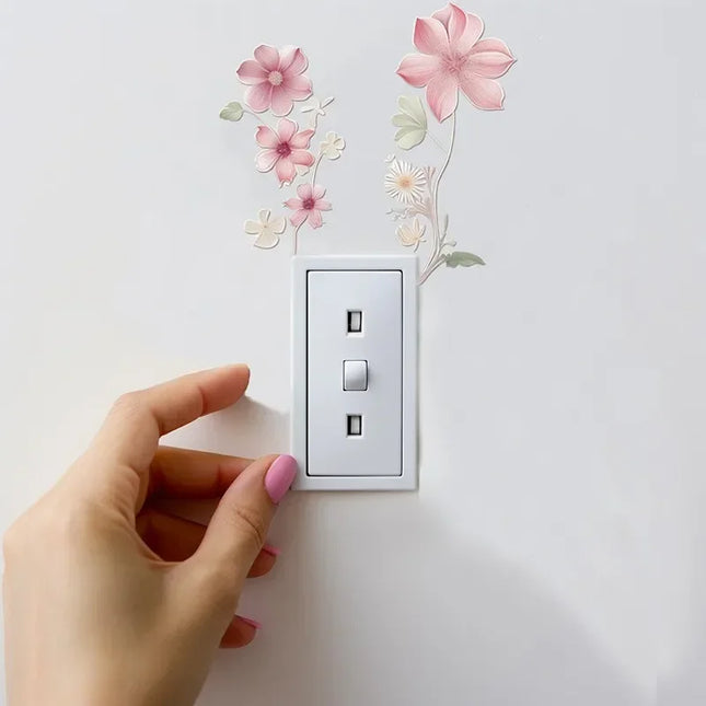 Choice Flower Switch Sticker Waterproof Bedroom Decor by zapcart