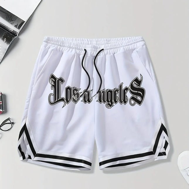 GUILANCN Los Angeles Print Mens Loose Drawstring Shorts by zapcart