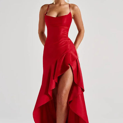 Women Elegant Bodycon Party Dress Maxi Spaghetti Strap by zapcart