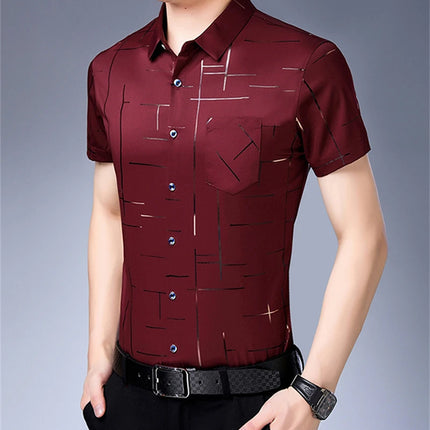 Men's Business Casual Shirt No Iron Wrinkle Resistant by zapcart