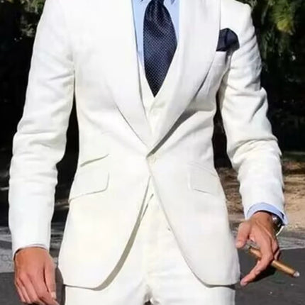 CN Zhejiang Men Three Piece Skinny Fit Wedding Suit by zapcart