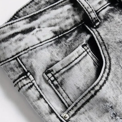 LVCCCI'SCN Men's Slim Stretch Denim Shorts Retro Streetwear by zapcart