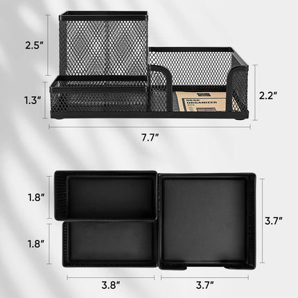 Choice Black Mesh Desk Organizer 3 Compartments For Office