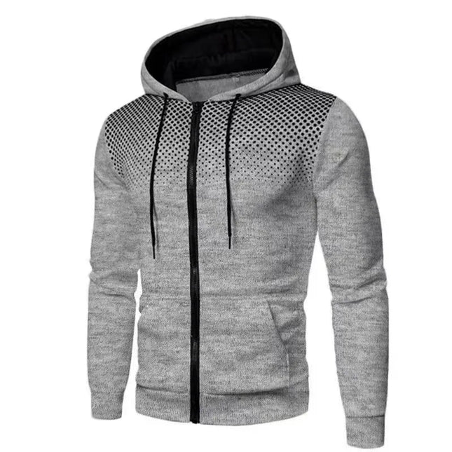 Men's Slim Fit Zip Hoodie Sweatshirt For Autumn Warmth