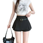 Xingqing Y2K Mini Skirt Women High Rise Pleated With Shorts by zapcart