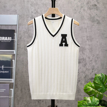 CN Guangdong Mens Letter Patched V Neck Sleeveless Vest by zapcart