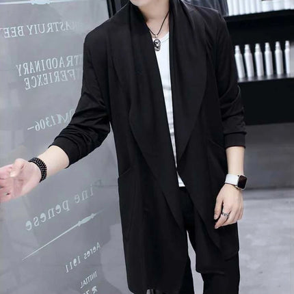 ICCLEKCN Men Hooded Korean Style Trench Coat Streetwear by zapcart