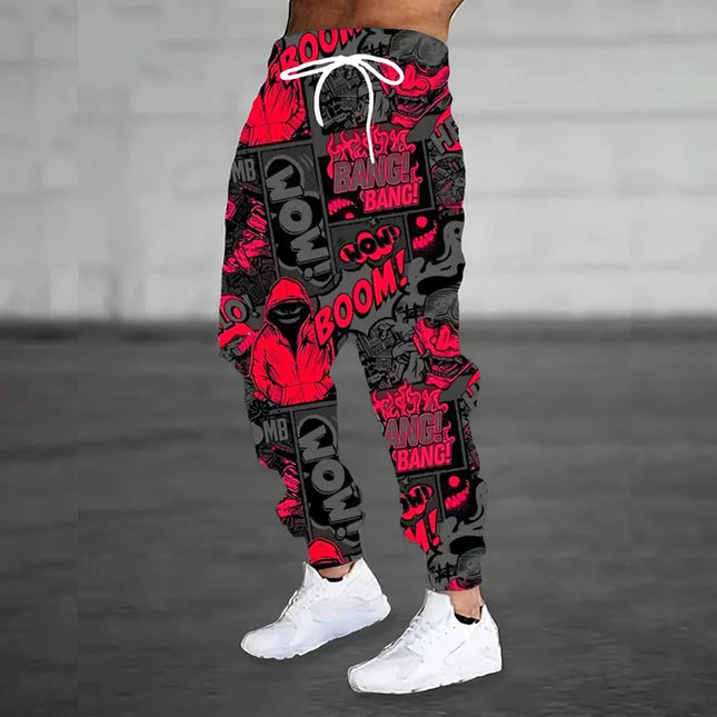 Men 3D Digital Print Jogger Sweatpants for Casual Sport by zapcart