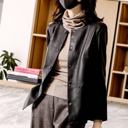 Winter Womens Premium Bomber Leather Coat For Cold Weather by zapcart