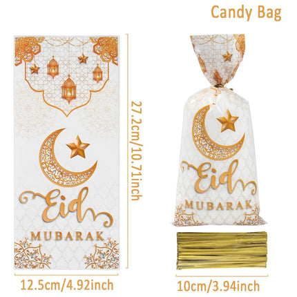 Eid Mubarak Gift Cookie Bags With Straps for Ramadan Decor by zapcart