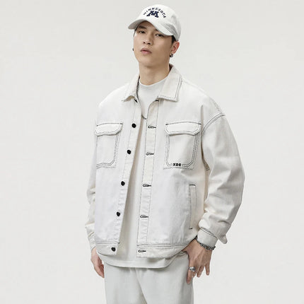 Brother Wang Baggy Denim Jacket Men Large Pocket Oversized by zapcart