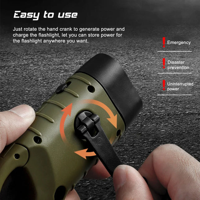 Brangdy LED Flashlight Tent Light Portable Solar Hand Crank by zapcart