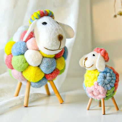 Choice Mini Wool Felt Sheep Figurine Desk Decor For Kids by zapcart
