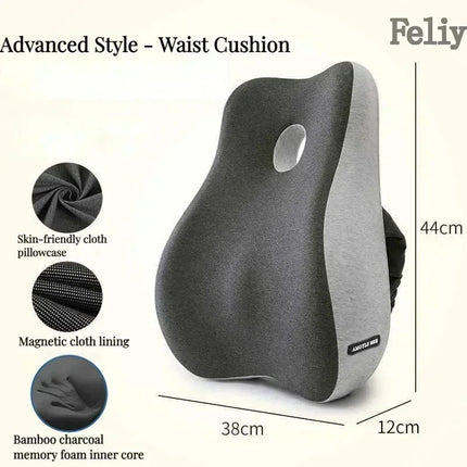 Feliy Memory Foam Office Chair Cushion Lumbar Support by zapcart