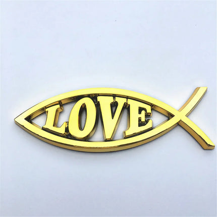 Jesus Fish Chrome Car Emblem WL115 Peace Faith 3D Badge by zapcart