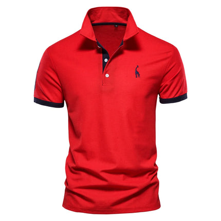 AIOPESON Embroidered Polo Shirt For Men Slim Fit Premium by zapcart