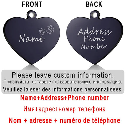 PAWFECT Dog ID Heart Tag Custom Engraved Pet Necklace by zapcart