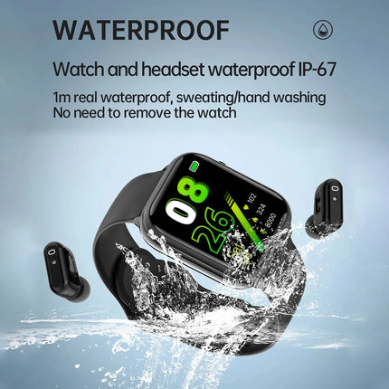 Men's 2 In 1 TWS Bluetooth Headset Smartwatch IP67 Pro by zapcart