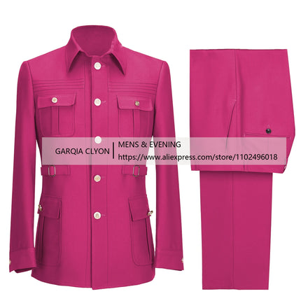 CN Jiangsu Men Suits 2 Piece Slim Fit Blazer Pants Business by zapcart
