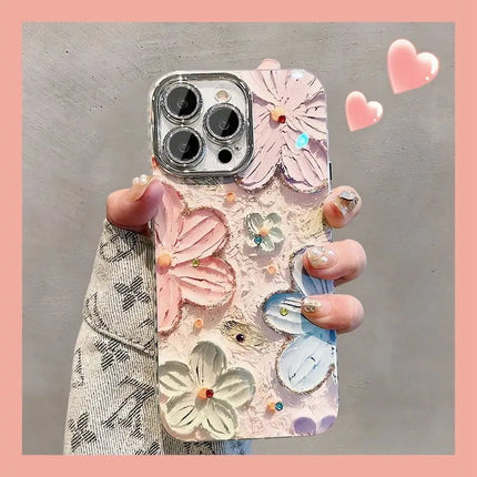 DUWUZ Luxury Glitter Flower IPhone Case 16 Pro Max Fans by zapcart