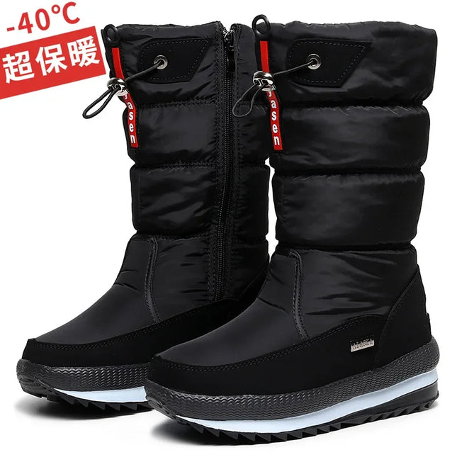 2025 Winter Womens Warm Mid Calf Waterproof Snow Boots by zapcart