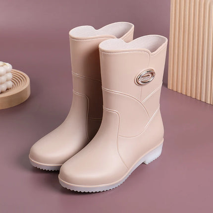 Fashionable Women Rain Boots Waterproof Non Slip Warm by zapcart