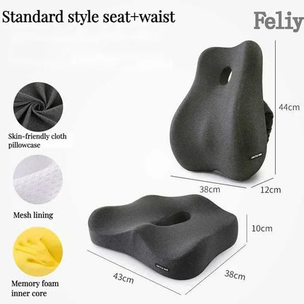 Feliy Memory Foam Office Chair Cushion Lumbar Support by zapcart