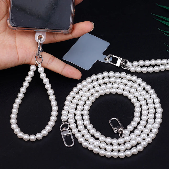 BAPPSUSCN Pearl Phone Lanyard Anti Lost Clip For Women by zapcart