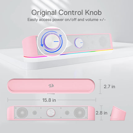 Redragon GS560 RGB Desktop Soundbar Dynamic RGB Audio 2.0 by zapcart