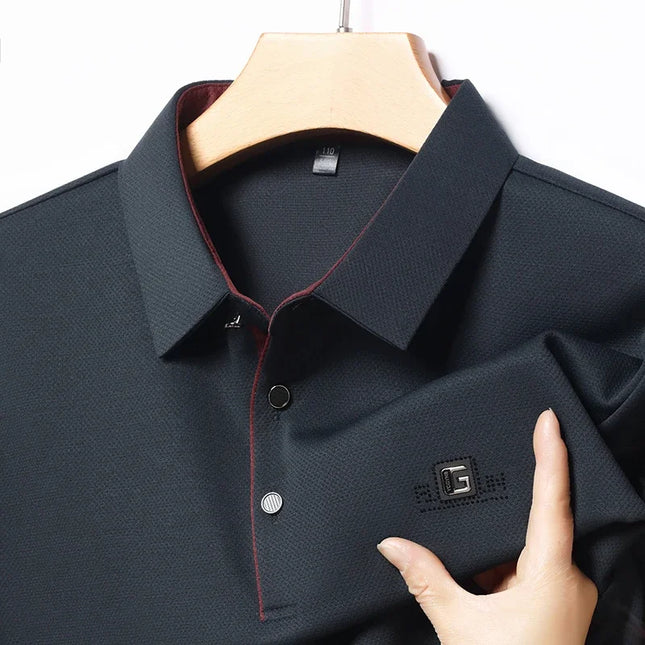 CN Zhejiang Mens New Business Casual Polo Shirt Breathable by zapcart