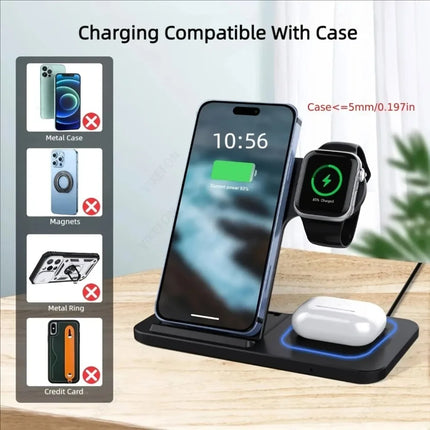 VIKEFON 3 In 1 30W Fast Wireless Charger For iPhone Watch by zapcart
