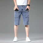 AHUDNUCN Summer Multi Pocket Denim Shorts For Men Straight by zapcart