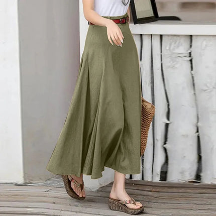 Craft of Weaving High Waist Pure Color Ruffle Skirt Women by zapcart