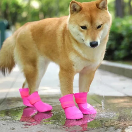 Pet Waterproof Rain Boots Anti Slip For Dogs And Cats by zapcart
