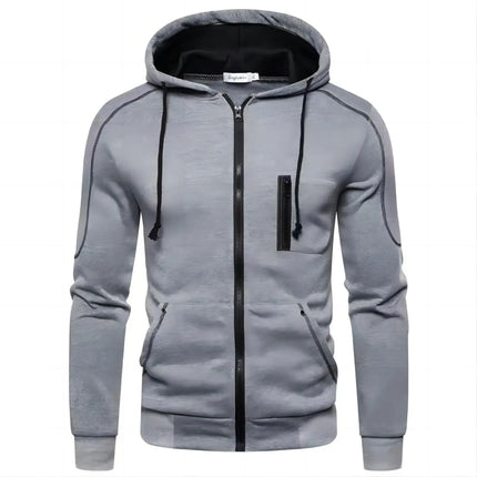 Men's Slim Fit Zip Hoodie Sweatshirt For Autumn Warmth