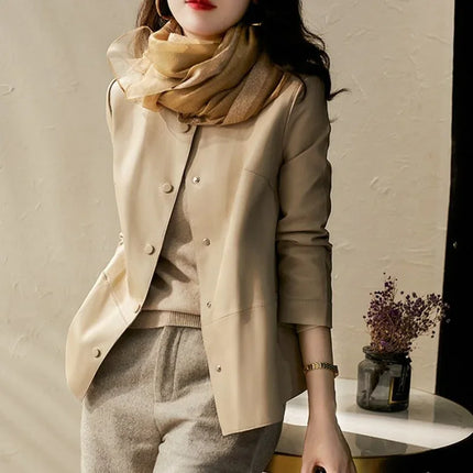 Winter Womens Premium Bomber Leather Coat For Cold Weather by zapcart