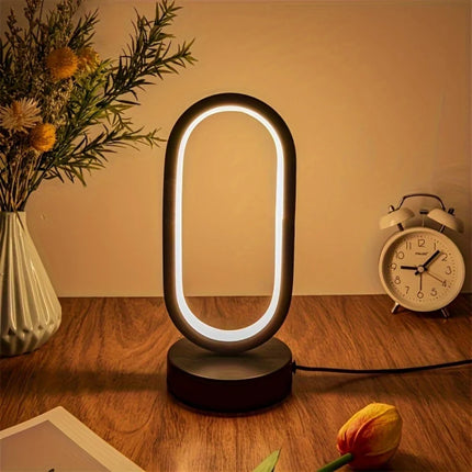 1PC Mini Circular Metal Art Desk Lamp with Three Color Lighting and USB Port by zapcart