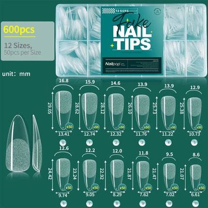 Nailpop Soft Gel X Nail Tips Full Cover Set For Home Mani by zapcart